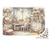 Chambre Vintage Confortable Puzzles 1000 Pièces Papier recyclé pour Adultes Puzzle pour Adultes Impossible Difficile Stimulant Jeu éducatif pour la décompression 70x50cm/1000pcs
