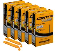 Chambres air Continental Race 28 700 x 20-25 S60, valve Presta 60 mm, pack conomique (5 chambres air Conti et 2 d monte-pneus Conti)