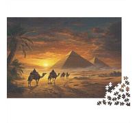 Chameau au Coucher du Soleil 70x50cm/1000pcs Puzzle pour Adultes - Pyramides d'Égypte,Jouet De DIY