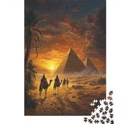 Chameau au Coucher du Soleil Pyramides d'Égypte1000 Pièces, Puzzle Impossible pour Adultes, Cadeaux, pour Enfants38x26cm/1000pcs