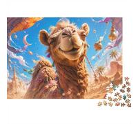 Chameau Désert Ciel 1000pcs Mini Puzzle pour Adultes Relaxant | 38x26cm Carton Décoration Salon Coupe Précise Cadeau Anniversaire Détente