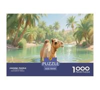 Chameau du désert Puzzle 1000 Pièces Animal pour Adultes Jeu De Défi Familial Décoration Intérieure Jeux Éducatifs Cadeaux d'anniversaire pour Noël Tueur Ennuyeux 70x50cm/1000pcs