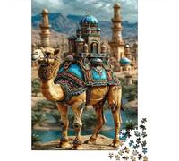 Chameau Palais Désert Puzzle, 1000 Pièces pour Adultes Haute Qualité | 38x26cm Carton, Exercice Mental, Découpe Précise, Amateurs De Puzzles, Réduction Du Stress