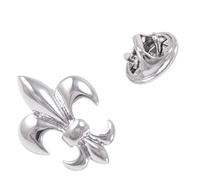 CHAMEEN Broche de lys pour homme - Chapeau brillant - Paire d'aiguilles de médaille - Broche en métal - Écharpe animale - Pas de décoloration mais sensible, argenté