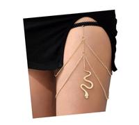 CHAMEEN Chaîne de corps serpent, en plaqué or, chaîne de cuisse élastique, boîte de nuit, bijoux rave, pour femmes et filles, multicolore, Taille unique