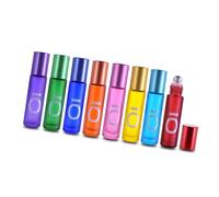 CHAMEEN Ferry Pier Roll On Bouteilles en verre pour huile essentielle Récipient rechargeable Aromathérapie Embout en verre 10 ml Flacon vide pour la maison, les voyages