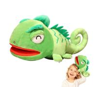 Chameleon Hand Puppet Movable Mouth Reptile Plush Soft Animal Toy Set | Multifunctional Interactive Hand Puppet Design | All Ages Kids Birthday Christmas Halloween Storytelling Teaching Easter Unit