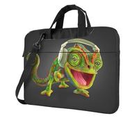 Chameleon Listen Music Sac pour ordinateur portable 13/14/15,6", housse ultra fine avec bandoulière pour ordinateur portable pour homme et femme, Noir , 15.6 inch
