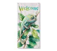 Chameleons Bannières décoratives pour porte d'entrée sur le thème des animaux tropicaux et de la nature, toile de fond d'été à suspendre pour la maison, 91,4 x 183 cm