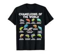 Chameleons Of The World Kawaii Types de Caméléons Reptiles T-Shirt