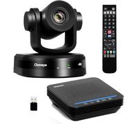 Chameye 4K PTZ Caméra de Conférence avec Haut-Parleur Bluetooth 10X Zoom Suivi Automatique AI USB3.0 HDMI PTZ Caméra Vidéoconférence pour Éducation Teams Zoom (CB101)