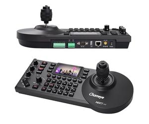 Chameye Contrôleur PTZ PoE avec 4D Joystick, Contrôleur avec écran LCD pour Le culte Religieux, l'éducation, Diffusion en Direct Youtube OBS vMix, Licence NDI Incluse (E300)