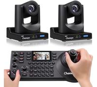 Chameye Ensemble de Caméras PTZ NDI avec Zoom Optique 20x, Suivi Automatique par IA, 3G-SDI, HDMI, USB 3.0, avec 2*NDI Caméras PTZ et Contrôleur PTZ, pour Les Services Religieux, l'éducation - K220N