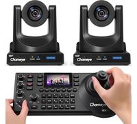 Chameye Ensemble de Caméras PTZ NDI avec Zoom Optique 30x, Suivi Auto par IA, 3G-SDI, HDMI, USB 3.0, avec 2*NDI Caméras PTZ et Contrôleur PTZ, pour Les Services Religieux, l'éducation - K230N