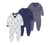 Chamie Grenouillère à manches longues en coton pour bébé 0-3 m/3-6 m/6-9 m/9-12 m, Design 13, 3-6 mois