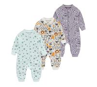 Chamie Grenouillère pour bébé garçon et fille, double fermeture éclair et protection du cou, pour dormir et jouer, 3 à 24 mois, Couleur 10, 3 mois