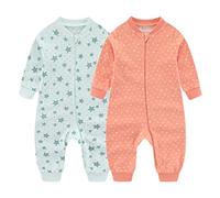 Chamie Grenouillère pour bébé garçon et fille, double fermeture éclair et protection du cou, pour dormir et jouer, 3 à 24 mois, Couleur 3, 6 mois