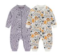 Chamie Grenouillère pour bébé garçon et fille, double fermeture éclair et protection du cou, pour dormir et jouer, 3 à 24 mois, Couleur 4, 18 mois