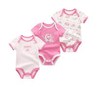 Chamie Lot de 3 bodies à manches courtes pour bébé garçon et fille de 0 à 12 mois, Couleur 3, 1 mois