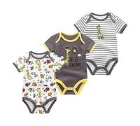 Chamie Lot de 3 justaucorps à manches courtes pour bébé fille de 0 à 12 mois, Couleur : 6., 0-3 mois