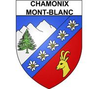 Chamonix-Mont-Blanc 74 ville Stickers blason autocollant adhésif - Taille : 12 cm