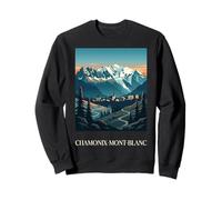 Chamonix Mont Blanc Alpes Alpes Françaises Montagne Rétro Sweatshirt