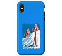 Chamonix Mont Blanc Ski des Alpes Françaises Sport Hiver Vintage Coque pour iPhone X/XS
