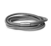 CHAMOON® Bracelet Cuir Gris Femme - Magnetique Multirang avec Fermoir Acier Inoxydable pour Charms L 40,50 cm