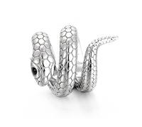 CHAMOON® Charm Serpent Snake Argent Sterling 925, Breloques pour Bracelet Cuir Femme 11014