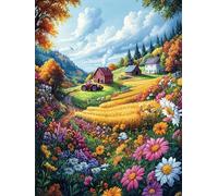 Champ agricole au Coucher de Soleil 1000 Pieces Casse-tête Adolescent en Carton Rigide Anti-Déchirure Difficulté Moyenne Activité Éducative Passe-Temps Cadeau Anniversaire 1000 PCS