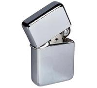 CHAMP Briquet à Essence Satin, Briquet Tempête Chrome Brossé, Haute Qualité, Compact (5,8 x 4 x 1,3 cm), Rechargeable, Briquet Coupe-Vent, Compatible Carburant Zippo, Gris, 40400344