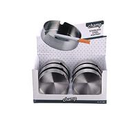 CHAMP - Cendrier Rond en Acier Inoxydable, Couleur Gris, diamètre 8 cm