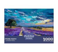 Champ de Lavande Puzzle 1000 Pièces pour Adultes Et Enfants À Partir De 12 Ans Jeu De Patience Et De Réflexion Divertissement Créatif Cadeau Classiques Décoration De La Maison 38x26cm/1000pcs