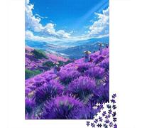 Champ de Lavande Puzzle 1000 Pièces Puzzle pour Adultes Papier Jeu de Puzzle 1000 Pièces Colline Violette Détente Cadeau 52x38cm/1000pcs