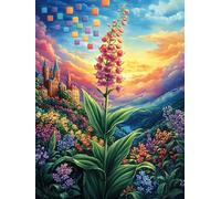 Champ de lavande sous un arc-en-ciel 300 Pièces Puzzle Expert Confirmé En Carton Sans Déformation Rêve magique de science-fiction Très Difficile Décoration Murale Collection Cadeau Fête Des Pères Prem