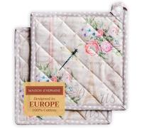 Champ De Mars Lot de 2 maniques,100% Coton,pour Barbecue,Cuisson,Four,Micro-Ondes,grillades,Printemps/été,Pâques,(20cm x 20cm)