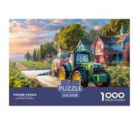 Champ de pulvérisation de tracteurs 1000 Pièces Adultes De Puzzle Adultes De Puzzle Rural Farm Scene Style Décoration D Intérieur Enfants Cadeaux Impossible 52x38cm/1000pcs