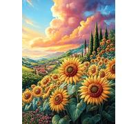 Champ de tournesols au coucher du soleil 1000 Pièces Puzzle Adulte En Carton Rigide Haute Qualité Conte de fées mignon d'accompagnement Très Difficile Haute Difficulté Anti-Stress Décoration Murale Id
