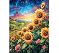 Champ de tournesols au coucher du soleil 1000 Pièces Puzzle Collectionneur En Carton Rigide Sans Déformation Conte de fées mignon d'accompagnement Très Difficile Motif Complexe Décoration Murale Quali