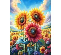 Champ de tournesols au coucher du soleil 500 Pieces Casse-tête Adolescent En Carton Épais Rêve magique de science-fiction Difficulté Moyenne Activité Éducative Cadeau Saint Valentin Pas Cher Anniversa