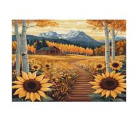 Champ de Tournesols Puzzle Mini 1000 Pièces pour Adultes | 52x38cm Carton Décor Maison Coupe Précise Cadeau Anniversaire Détente
