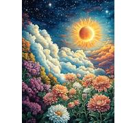 Champ de tournesols sous Un Ciel Magique 500 Pièces Puzzle Famille en Carton Rigide sans Déformation Rêve Magique de Science-Fiction Difficulté Moyenne Activité Familiale Événement Festif Cadeau Noël