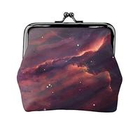 Champ d'étoiles dans l'espace lointain Impression Petit Porte-Monnaie Pochette en Cuir à Verrouillage Baiser Changement Portefeuille Cadeaux pour Hommes Femmes
