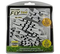Champ My Hite Flytees - Tees de golf - 40x 69mm & 10x 44mm, Noir / Blanc
