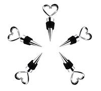 Champagne Bière Saver Sealer, 5PCS Acier Inoxydable Vin Bouchon Fermeture de Boisson Ggazeuse vin Saver Sealer, Métal en Forme de Cœur Bouchon de Bouteille de Vin Collection Rouge Sceau