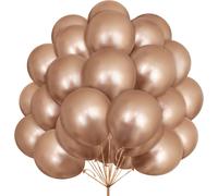 Champagne Gold Balloons, Pack Of 30 Champagne Gold Metallic Latex Balloons 12 Inch 30.5 Cm Balloon With Ribbon For Women Girls Birthday Party Wedding Graduation Decorations