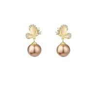 Champagne papillon perle diamant boucles d'oreilles artistique Vintage Unique Design tous les jours porter accessoires pour femmes