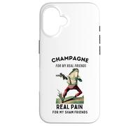 Champagne pour de vrais amis, Real Pain for Sham Friends Grenouille Coque pour iPhone 16