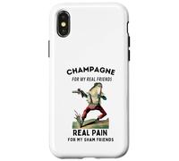 Champagne pour de vrais amis, Real Pain for Sham Friends Grenouille Coque pour iPhone X/XS