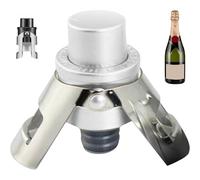 Champagne Pressure Stopper, Champagne Cork, Stainless Steel Stoppers,Press- Wine Stopper with Built-in Pressure Pump for Wedding Bar (Silvery)